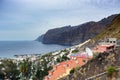 View on small town near Los Gigantes rocks on Tenerife Canary Islands Spain