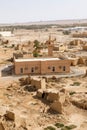 View of the small village Raghba with a mosque in the middle of the desert in Saudi Arabia Royalty Free Stock Photo