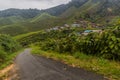 View of a small village in the tea plantations in the Cameron Highlands, Malays Royalty Free Stock Photo