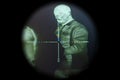 View through a sniper thermal night sight Royalty Free Stock Photo