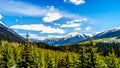 View of the snow capped Coast Mountains along Highway 99, also called The Duffey Lake Road Royalty Free Stock Photo