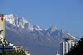 View of the snow-capped peaks of the Jade Dragon Snow Mountain