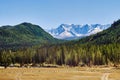 View of the snow-covered North-Chuya range in the Altai mountains, Siberia, Russia Royalty Free Stock Photo