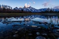 View of snow covered Teton mountains Royalty Free Stock Photo