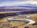 View of snow melting river in Sichuan Royalty Free Stock Photo