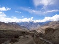 View of the snow mountain and Nepalese village