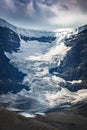 View of Snowdome glacier in Columbia Icefield, Jasper National park, Rocky Mountains, Alberta Canada Royalty Free Stock Photo