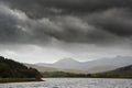View of Snowdon from Llyn Mymbyr in Snowdonia Royalty Free Stock Photo