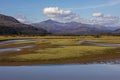 View of Snowdonia from Traeth Glaslyn Nature Reserve in Wales, UK Royalty Free Stock Photo