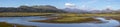 View of Snowdonia from Traeth Glaslyn Nature Reserve in Wales, UK Royalty Free Stock Photo