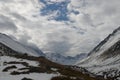 View of a snowy mountains with clouds in black sea region turkey