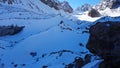 View of the snowy mountains and glacier.