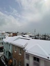 View of snowy roofs, Fatih, Istanbul, Turkey