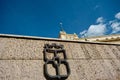 View of Sofia sky in an entrance of subway near the Government buildings