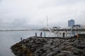 View of the Solfar and Reykjavik. Iceland.