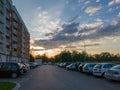 View of the solorful sunset from capital of Banja Luka