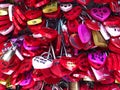 View of some colorful padlocks in Juliet`s House in Verona, Italy Royalty Free Stock Photo