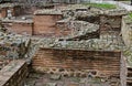 View of some of the preserved ruins of the late antique public complex, `Constantine`s Quarter` of Serdika-Sredets, Sofia Royalty Free Stock Photo