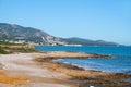 Rock formations on the beach in Alcossebre, Spain