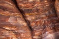 Stone texture with red colours in Petra Royalty Free Stock Photo