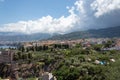 View from Sorento coastline to the volcano Vesuve