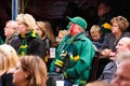 View of South Africa national rugby union team fans watching the game