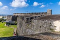 A view south along the upper battlements in of the Castle of San Cristobal, San Juan, Puerto Rico Royalty Free Stock Photo