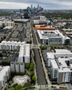 View of South End Charlotte, North Carolina, showcasing the city skyline and buildings in the area Royalty Free Stock Photo