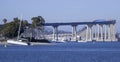 A View of the South End of the San Diego-Coronado Bridge Royalty Free Stock Photo