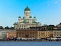 A view from the South Harbour towards the waterfront and the Cathedral in the background in the Finnish capital, Helsinki