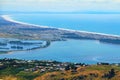 View of South New Brighton taken from the top of Port Hills where Christchurch Gondola The Summit Station is located. South Island Royalty Free Stock Photo