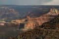 View From The South Rim Of The Grand Canyon With Passing Storms