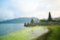 View of the south side of lake Beratan Bedugul, Bali. And the wonderfull Ulun Danu Baratan Temple which juts out into the lake