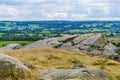 A view south from the summit of the Almscliffe crag in Yorkshire, UK Royalty Free Stock Photo