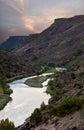 View south from switchbacks by Taos Junction Bridge, Pilar, New Mexico Royalty Free Stock Photo