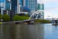 View on Southbank footbridge, Melbourne, Australia Royalty Free Stock Photo