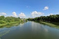 View of Southern Bug river and a church of Blessed Xenia of St. Petersburg in Vinnytsia, Ukraine Royalty Free Stock Photo