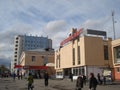 View of the southern bus station in Yekaterinburg at the intersection of Shchors and March 8 on a clear good day