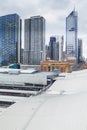 View of Southern Cross Station in Docklands, Melbourne and skyscrapers Royalty Free Stock Photo