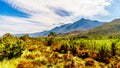 View from the southern end of the Franschhoek Pass, beside the Theewaterkloofdam, looking toward Wemmershoek and Franschhoek Mnts Royalty Free Stock Photo