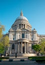 A view of southern entrance to St Paul`s Cathedral in London Royalty Free Stock Photo