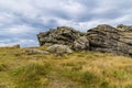 A view of the southern side of the summit of the Almscliffe crag in Yorkshire, UK Royalty Free Stock Photo