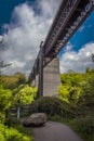 A view southward from the path underneath the Conisbrough Viaduct at Conisbrough, Yorkshire, UK