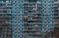 View of Soviet Brutalist Architecture in Moscow.