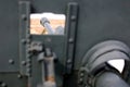 The view from the Soviet`s World War II cannon`s loophole. Royalty Free Stock Photo