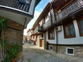 View from Sozopol, Bulgaria. Street with traditional wooden houses