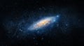 A view from space to a spiral galaxy and stars. Universe filled with stars, nebula and galaxy,. Elements of this image furnished Royalty Free Stock Photo