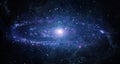 View from space to a spiral galaxy and stars. Universe filled with stars, nebula and galaxy,. Elements of this image furnished by Royalty Free Stock Photo