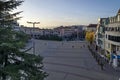 View from the spacious center of town Kazanlak, Bulgaria Royalty Free Stock Photo