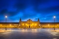 View of Spain Square on sunset, Seville Royalty Free Stock Photo